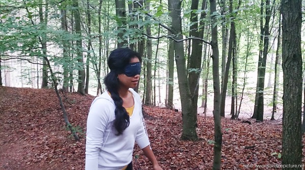 Taikiken blindfold exercise sharpening the perception of nature