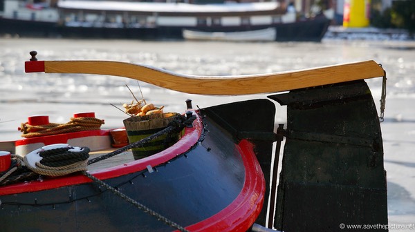Amsterdam frozen canals, house boats