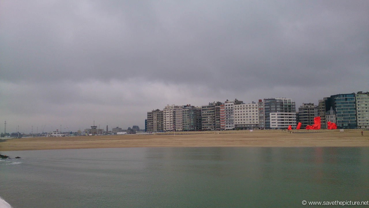 Birdview from the docks at Ostend Belgium
