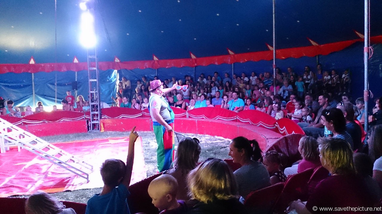 The clown, bossing around